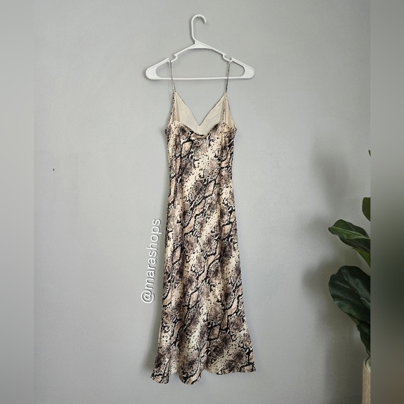 CAMI NYC The Raven Snakeprint Python Silk Slip Dress - Picture 6 of 8